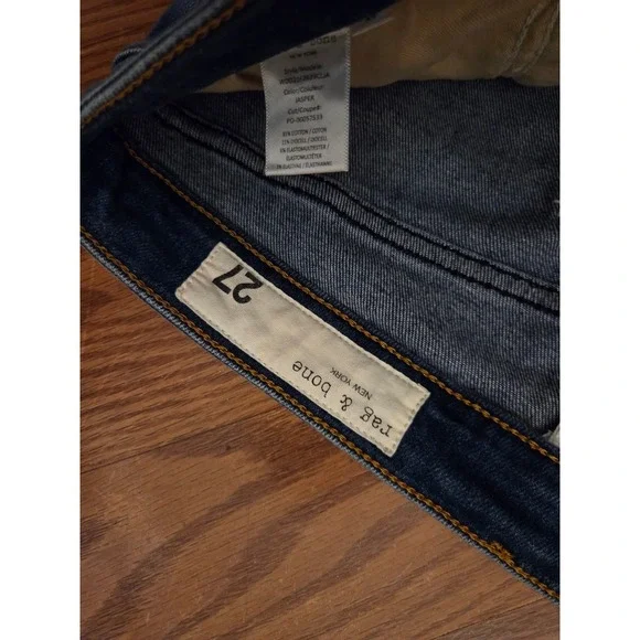Rag Bone Womens Jasper Skinny‎ Jeans Dark Wash Raw Hem Size 27 - Picture 3 of 8